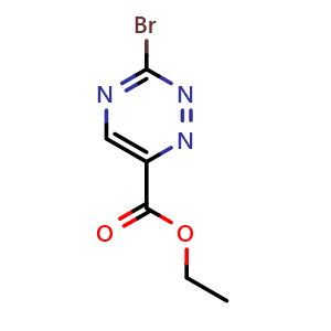Chemical structure of ethyl 3-bromo-1,2,4-triazine-6-carboxylate , CAS 2091717-09-6, AChemBlock Y224745