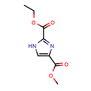 Chemical structure of 2-carbethoxy-4-carbomethoxyimidazole , CAS 144167-57-7, AChemBlock Y224754