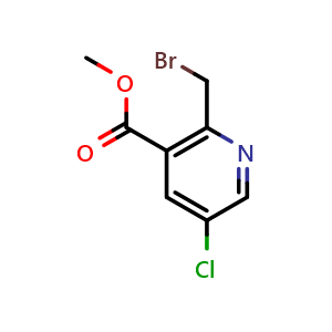 Chemical structure of methyl 2-(bromomethyl)-5-chloronicotinate , CAS 894074-88-5, AChemBlock Y224764