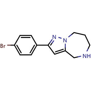 Chemical structure of 2-(4-bromophenyl)-5,6,7,8-tetrahydro-4H-pyrazolo[1,5-a][1,4]diazepine , AChemBlock Y224820