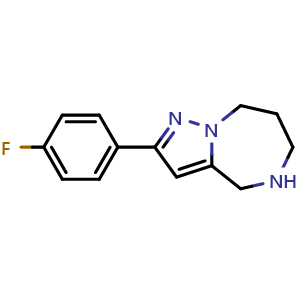 Chemical structure of 2-(4-fluorophenyl)-5,6,7,8-tetrahydro-4H-pyrazolo[1,5-a][1,4]diazepine , AChemBlock Y224822