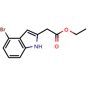 Chemical structure of ethyl 2-(4-bromo-1H-indol-2-yl)acetate , AChemBlock Y224839