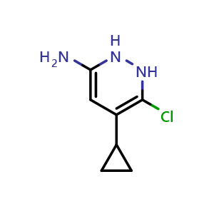Chemical structure of 6-chloro-5-cyclopropyl-1,2-dihydropyridazin-3-amine , AChemBlock Y224847