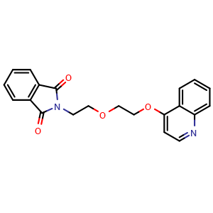 Chemical structure of 2-(2-(2-(quinolin-4-yloxy)ethoxy)ethyl)isoindoline-1,3-dione , AChemBlock Y224855