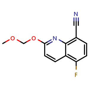Chemical structure of 5-fluoro-2-(methoxymethoxy)quinoline-8-carbonitrile , AChemBlock Y224866