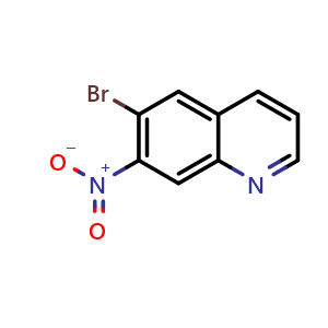Chemical structure of 6-bromo-7-nitroquinoline , AChemBlock Y224867
