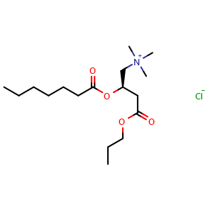 Chemical structure of [(2R)-2-heptanoyloxy-4-oxo-4-propoxybutyl]-trimethylazanium chloride , AChemBlock Y224879