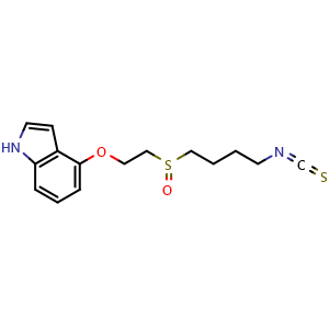 Chemical structure of 4-(2-((4-isothiocyanatobutyl)sulfinyl)ethoxy)-1H-indole , AChemBlock Y224890