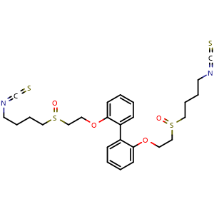 Chemical structure of 2,2'-bis(2-((4-isothiocyanatobutyl)sulfinyl)ethoxy)-1,1'-biphenyl , AChemBlock Y224891