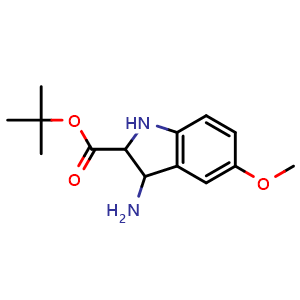 Chemical structure of tert-butyl 3-amino-5-methoxyindoline-2-carboxylate , AChemBlock Y224897