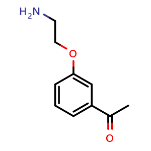 Chemical structure of 1-[3-(2-Amino-ethoxy)-phenyl]-ethanone , CAS 687985-73-5, AChemBlock Y224925