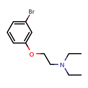 Chemical structure of 3-(2-Diethylamino)ethoxy-bromobenzene , CAS 28706-04-9, AChemBlock Y224930