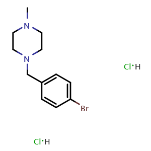 Chemical structure of 1-(4-bromobenzyl)-4-methylpiperazine dihydrochloride , CAS 856840-90-9, AChemBlock Y224934