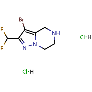 3-bromo-2-(difluoromethyl)-4,5,6,7-tetrahydropyrazolo[1,5-a]pyrazine dihydrochloride
