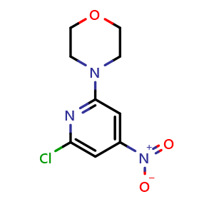 Chemical structure of 4-(6-Chloro-4-nitropyridin-2-yl)morpholine , CAS 1698593-57-5, AChemBlock Y224972