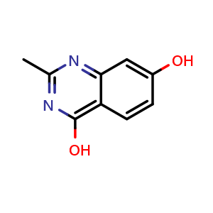 Chemical structure of 2-Methyl-quinazoline-4,7-diol , CAS 16081-80-4, AChemBlock Y224994