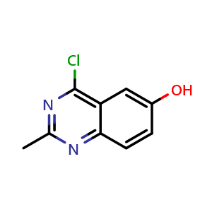 Chemical structure of 4-Chloro-6-hydroxy-2-methyl-quinazoline , CAS 1314922-20-7, AChemBlock Y224996