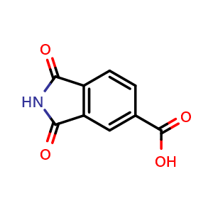 Chemical structure of 1,3-dioxoisoindoline-5-carboxylic acid , CAS 20262-55-9, AChemBlock Y225023