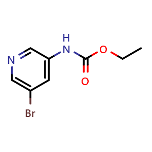 Chemical structure of ethyl (5-bromopyridin-3-yl)carbamate , CAS 152684-24-7, AChemBlock Y225043
