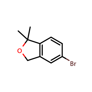 Chemical structure of 5-bromo-1,1-dimethyl-1,3-dihydroisobenzofuran , CAS 1236409-39-4, AChemBlock Y225074