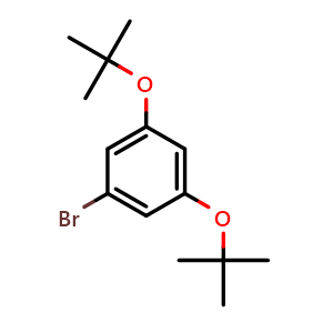 Chemical structure of 1-bromo-3,5-di-tert-butoxybenzene , CAS 1369836-40-7, AChemBlock Y225079