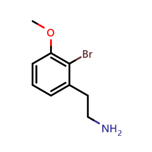 Chemical structure of 2-(2-bromo-3-methoxyphenyl)ethan-1-amine , CAS 159411-78-6, AChemBlock Y225105