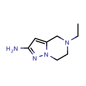 Chemical structure of 5-ethyl-4,5,6,7-tetrahydropyrazolo[1,5-a]pyrazin-2-amine , CAS 1346676-02-5, AChemBlock Y225122