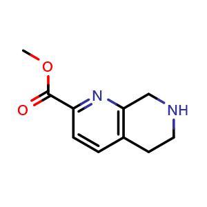 Chemical structure of methyl 5,6,7,8-tetrahydro-1,7-naphthyridine-2-carboxylate , CAS 1361381-37-4, AChemBlock Y225127