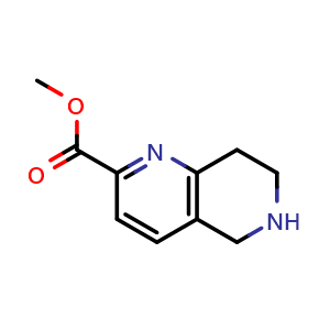 Chemical structure of methyl 5,6,7,8-tetrahydro-1,6-naphthyridine-2-carboxylate , CAS 1057855-79-4, AChemBlock Y225128