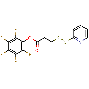 Chemical structure of perfluorophenyl 3-(pyridin-2-yldisulfanyl)propanoate , CAS 160580-70-1, AChemBlock Y225139