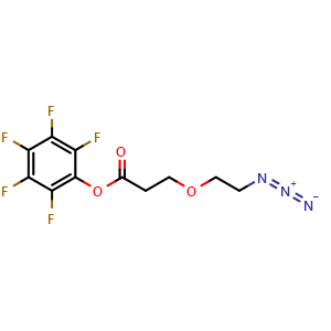 Chemical structure of perfluorophenyl 3-(2-azidoethoxy)propanoate , CAS 1807505-32-3, AChemBlock Y225145