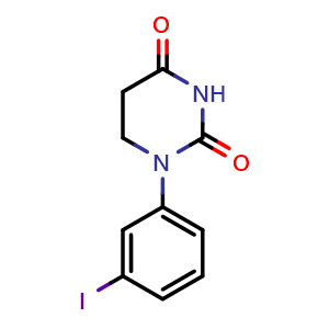 Chemical structure of 1-(3-iodophenyl)dihydropyrimidine-2,4(1H,3H)-dione , CAS 594862-53-0, AChemBlock Y225162