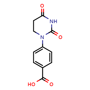 Chemical structure of 4-(Tetrahydro-2,4-dioxo-1(2H)-pyrimidinyl)benzoic acid , CAS 2599846-40-7, AChemBlock Y225163