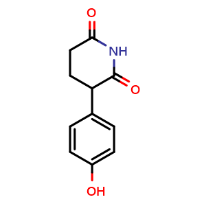 Chemical structure of 3-(4-hydroxyphenyl)-2,6-piperidinedione , CAS 2758531-21-2, AChemBlock Y225164