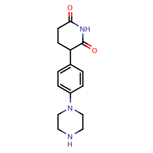 Chemical structure of 3-[4-(1-Piperazinyl)phenyl]-2,6-piperidinedione , CAS 2413038-90-9, AChemBlock Y225166