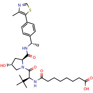 8-(((S)-1-((2S,4R)-4-hydroxy-2-(((S)-1-(4-(4-methylthiazol-5-yl)phenyl)ethyl)carbamoyl)pyrrolidin-1-yl)-3,3-dimethyl-1-oxobutan-2-yl)amino)-8-oxooctanoic acid