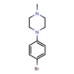 Chemical structure of 1-(4-Bromo-phenyl)-4-methyl-piperazine , CAS 130307-08-3, AChemBlock Y225212