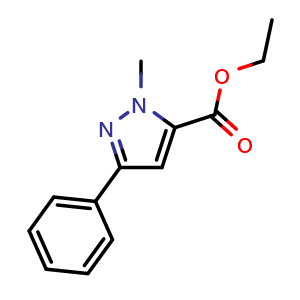 Chemical structure of ethyl 1-methyl-3-phenyl-1h-pyrazole-5-carboxylate , CAS 10250-63-2, AChemBlock Y225215