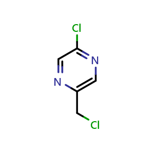 Chemical structure of 2-Chloro-5-pyrazinylmethyl chloride , CAS 105985-21-5, AChemBlock Y225218
