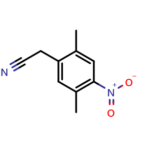 Chemical structure of 2-(2,5-dimethyl-4-nitrophenyl)acetonitrile , CAS 1421922-03-3, AChemBlock Y225256