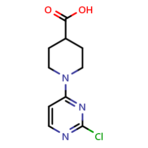 Chemical structure of 1-(2-chloropyrimidin-4-yl)piperidine-4-carboxylic acid , CAS 1208087-83-5, AChemBlock Y225262