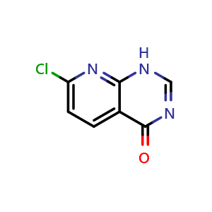 Chemical structure of 7-chloropyrido[2,3-d]pyrimidin-4(1H)-one , CAS 552331-43-8, AChemBlock Y225286