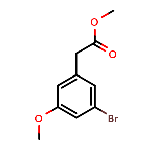 Chemical structure of methyl 2-(3-bromo-5-methoxyphenyl)acetate , CAS 1261476-25-8, AChemBlock Y225312