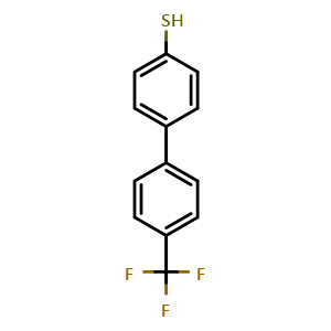 Chemical structure of 4'-(trifluoromethyl)-[1,1'-biphenyl]-4-thiol , CAS 214267-19-3, AChemBlock Y225318
