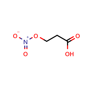 Chemical structure of 3-(nitrooxy)propanoic acid , CAS 28717-09-1, AChemBlock Y225322