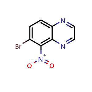 Chemical structure of 6-bromo-5-nitroquinoxaline , CAS 1039365-28-0, AChemBlock Y225327