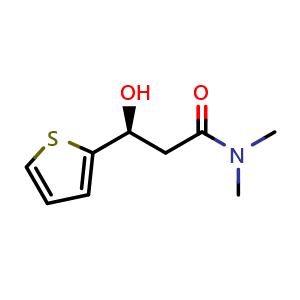 Chemical structure of S-(+)-N,N-Dimethyl-3-hydroxy-3-(2-thienyl)-1-propylamide , CAS 116817-84-6, AChemBlock Y225331
