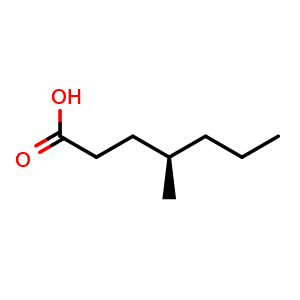 Chemical structure of (4R)-4-methyl-Heptanoic acid , CAS 115109-01-8, AChemBlock Y225334
