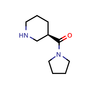 Chemical structure of (3R)-3-(pyrrolidine-1-carbonyl)piperidine , CAS 1469387-80-1, AChemBlock Y225335