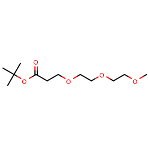 Chemical structure of m-PEG3-t-butyl ester , CAS 883554-11-8, AChemBlock Y225367